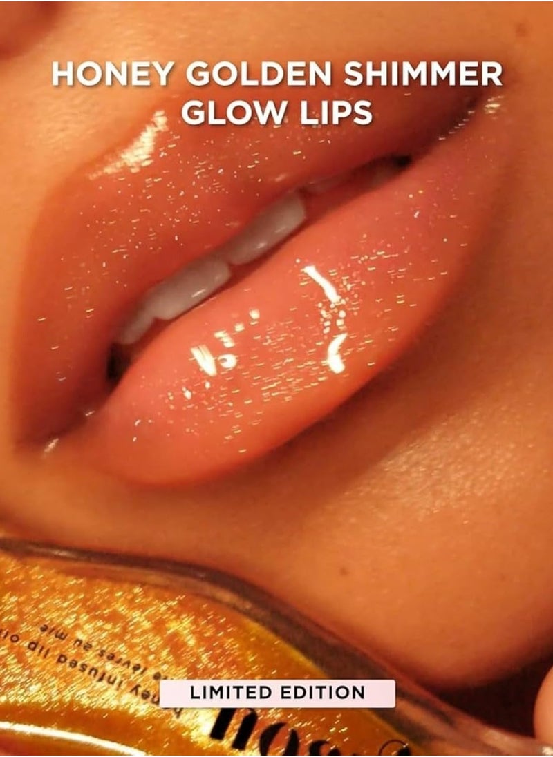 Gisou Gisoo Golden Shimmer Glow Lip Oil Honey Rich - Naturally Hydrating, Nourishing and Enhancing Formula for Luxurious Lips 0.27 fl oz 8 ml  - Image 4