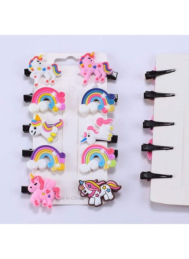 Aliza - 20 Pcs Rainbow Ice Cream Hair Clips Set Baby Hairpin For Kids Girls Toddler Barrettes And 3 Pcs Icecream Fur Scrunchies Hair Accessories - Image 1
