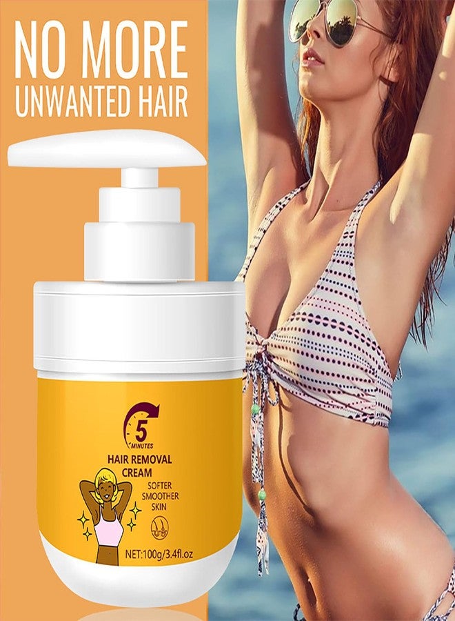جروسبي كريم إزالة الشعر للرجال والنساء، كريم مزيل للشعر للبشرة الحساسة والمناطق الحساسة مع فيتامين هـ، لإزالة شعر الجسم والساقين والذراعين والإبطين ومنطقة البكيني، سريع ولطيف وملطف، 3.4 أونصة سائلة - Image 2