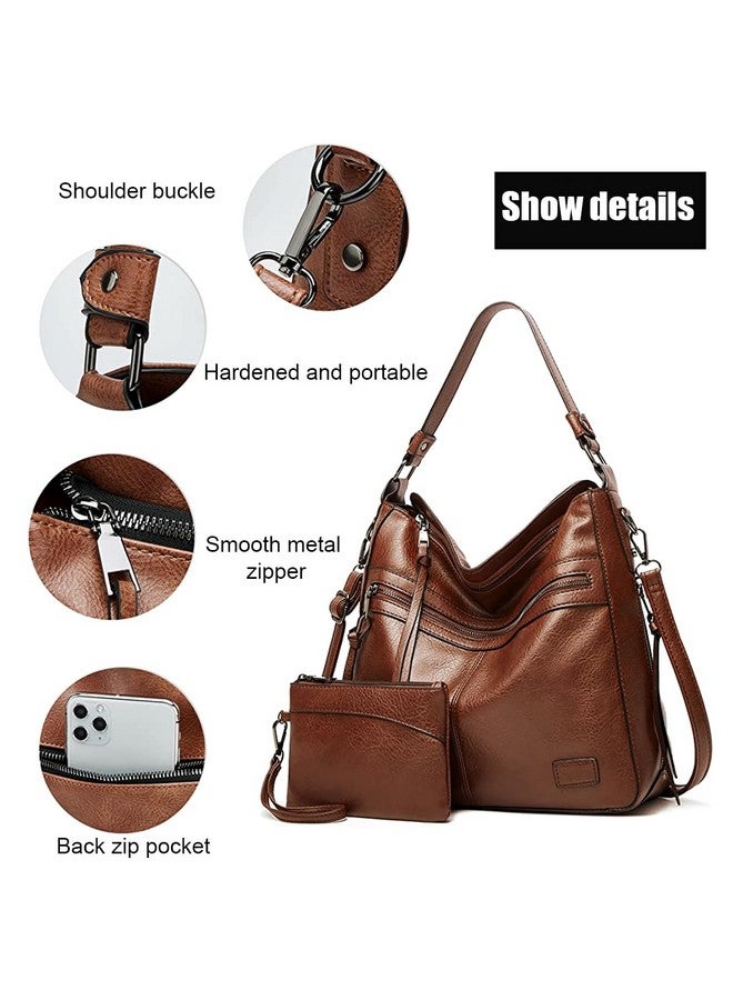  بالي حقائب هوبو من PALAY للنساء، حقائب يد جلدية نباتية ناعمة للسفر، حقائب كبيرة السعة للنساء، حقائب يد، حقيبة كتف مع محفظة هدية، بني - Image 3