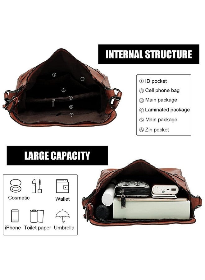  بالي حقائب هوبو من PALAY للنساء، حقائب يد جلدية نباتية ناعمة للسفر، حقائب كبيرة السعة للنساء، حقائب يد، حقيبة كتف مع محفظة هدية، بني - Image 4