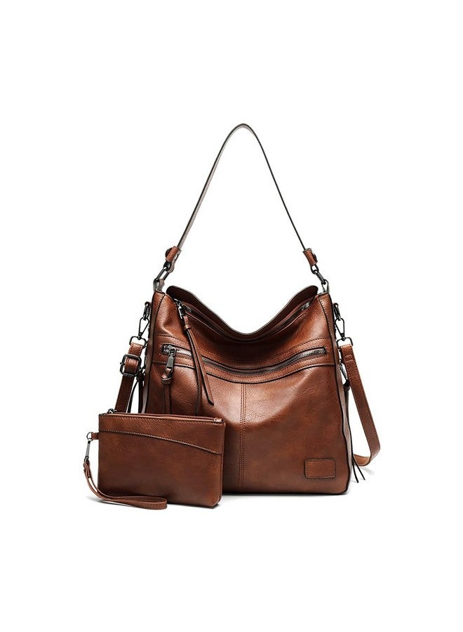  بالي حقائب هوبو من PALAY للنساء، حقائب يد جلدية نباتية ناعمة للسفر، حقائب كبيرة السعة للنساء، حقائب يد، حقيبة كتف مع محفظة هدية، بني - Image 1