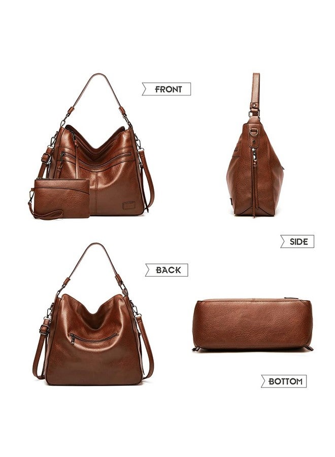  بالي حقائب هوبو من PALAY للنساء، حقائب يد جلدية نباتية ناعمة للسفر، حقائب كبيرة السعة للنساء، حقائب يد، حقيبة كتف مع محفظة هدية، بني - Image 5