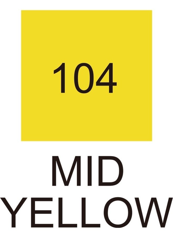 Zig Kurecolor KC3000 Twin S Marker Pen 104 Mid Yellow  - Image 2