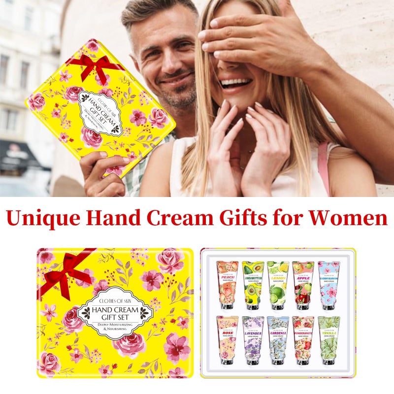 RUNBEN 10 Pack Hand Cream Gifts,Christmas Gifts for Women,Stocking Stuffe for Teen Girls,Bridesmaid Gifts,Thank You Gifts Hand Cream for Dry Hands,Teacher Gifts Birthday Hand Lotion Gifts Set for Coworkers - Image 2