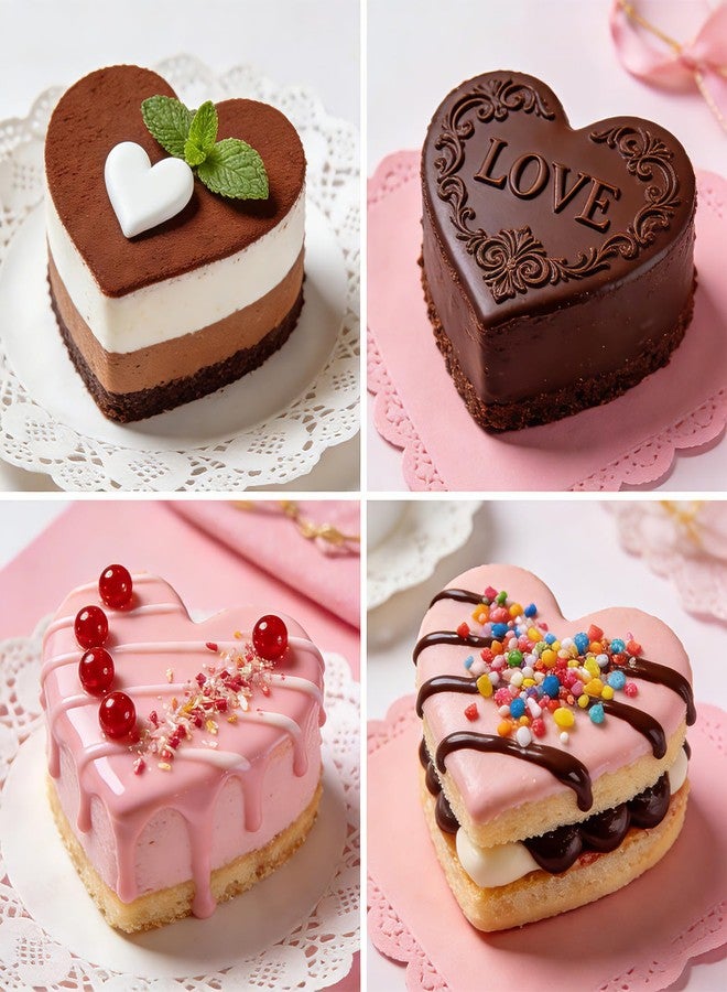 phnydreg 2Pcs Heart Silicone Muffin Pan Molds 8 Cup Nonstick Heart Shaped Cake Molds for Baking Cupcake Soap Chocolate Valentine's Day Gift - Image 4