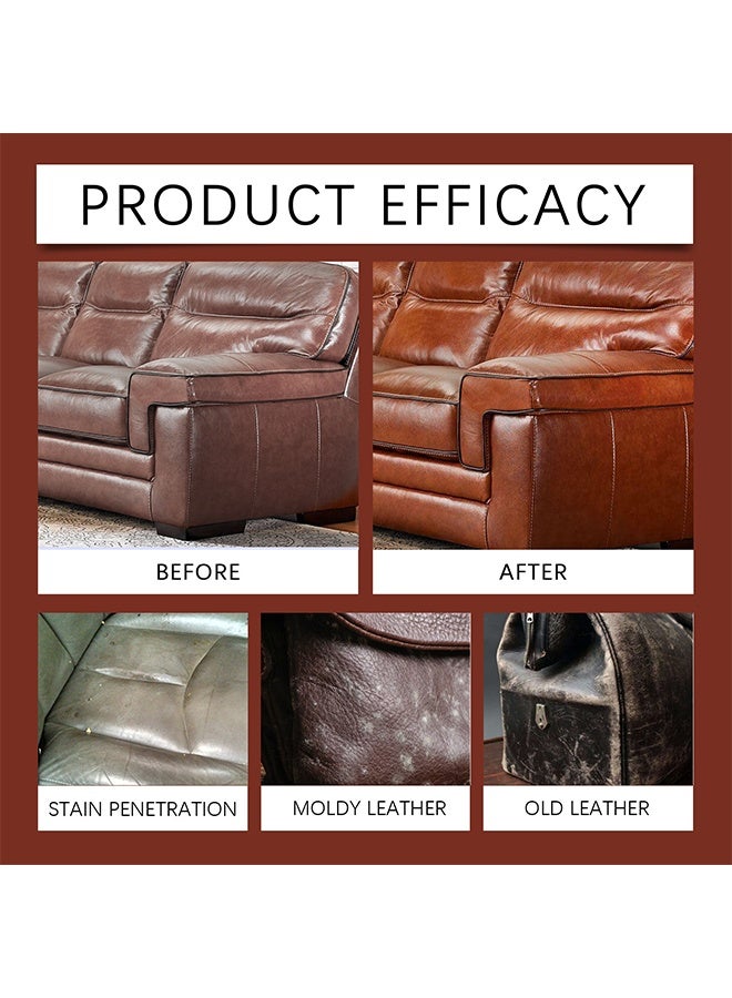 Homonth Leather Cleaning Care Kit, with Sponge Towel - 120ml Leather Cleaner Spray and 120ml Leather Conditioner, Nourishing Care Shine Renovation Antifouling, Leather Furniture Cleaner for Leather Sofas Car Seats, All Leather Items - Image 2
