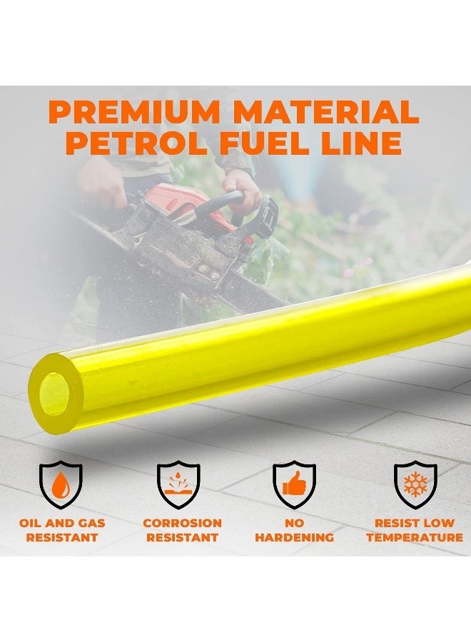 KT Deals 4 Sizes Petrol Fuel Gas Line Pipe Hose Tubing For String Trimmer Chainsaw Blower And Other Power Tools For 2 Cycle Engine For Poulan, Craftman (Yellow 4Pc)  - Image 5