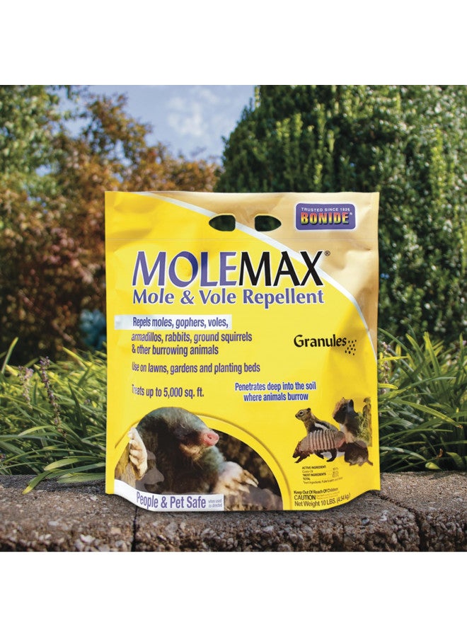 Bonide MOLEMAX Mole & Vole Repellent Granules, 10 lbs. Ready-to-Use, Outdoor Lawn & Garden Mole Control, People & Pet Safe - Image 5