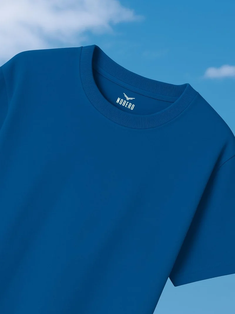 NOBERO  Men's Blue Oversized Graphic T-Shirt for Men | Best Price UAE