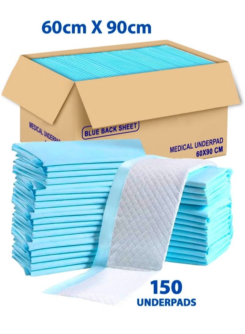 Generic 150 Pack 90x60 CM Disposable UnderPads, Incontinence Waterproof Bed Pads and Diaper Changing Pad 