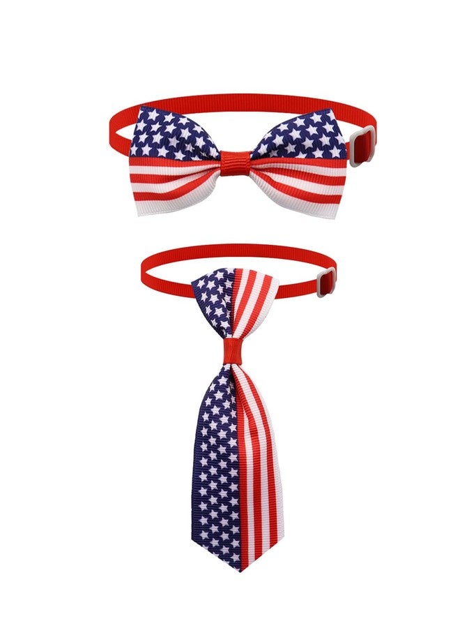BBTDIN Independence Day Dog Bowtie Collar Pet American Flag Neck Ties Dog Cat Bow Ties JPN08 (A) - Image 1