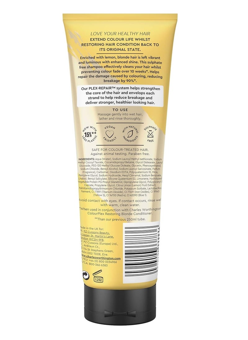 CHARLES WORTHINGTON ColourPlex Protecting Blonde Shampoo Tone and Restore Colour Shampoo for Blonde Hair Salon Shampoo for Blondes 250 ml  - Image 5