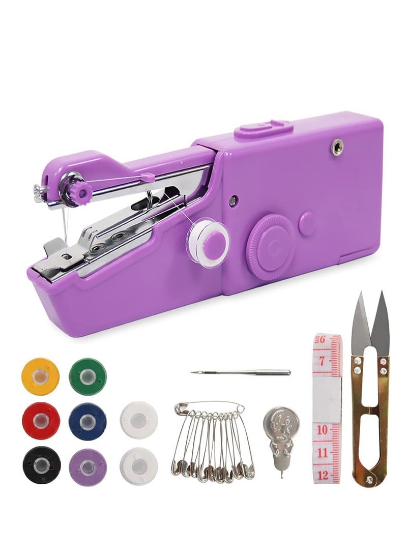 Handheld Sewing Machine Hand Held Sewing Device Tool Mini Portable Cordless Sewing Machine Essentials for Home Quick Repairing and Stitch Handicrafts Portable Easy to Operate for Beginners - Image 1