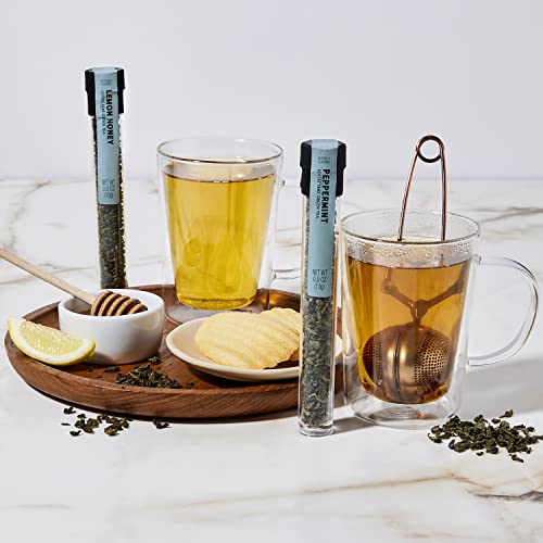 Thoughtfully Gourmet Tea Therapy Infusion Gift Set 7 Unique Flavors and Reusable Copper Ball Infuser Loose Leaf Tea Set Flavors Include Peppermint Jasmine Vanilla Chai and More Set of 7 - Image 5