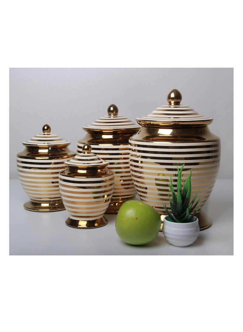 A set of jars for storing spices, seasonings, tea and sugar with a luxurious design, 4 pieces - Image 2