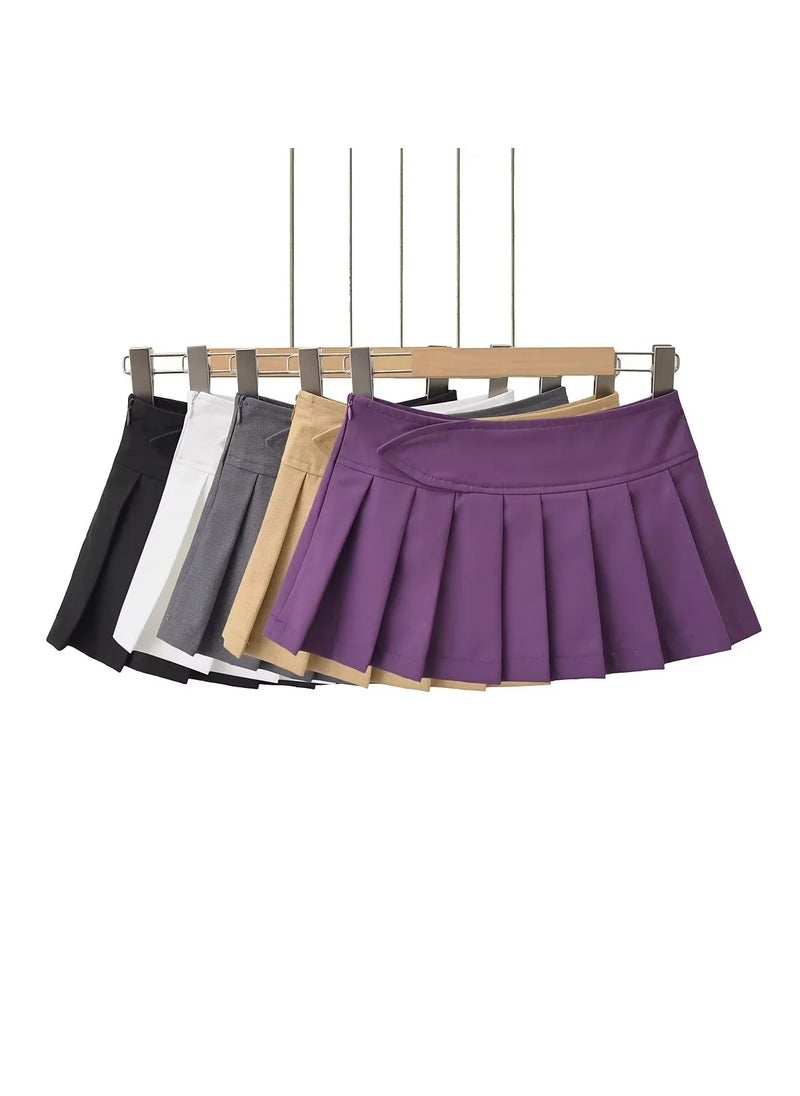 Generic - Pleated Sweet Lolita JK Style Mini Skirt Purple - Image 1
