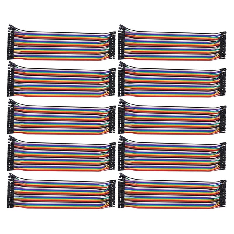 40p Female to Female Ribbon Wire 20cm Jumper Wire Set 10pcs Breadboard Cable for Electronics Prototyping and Circuit Testing - Image 1