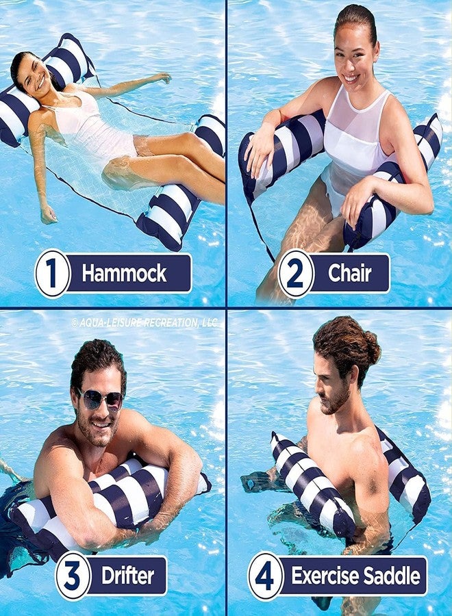 Lampostick Pool Float Water Hammock for Adults – 4-in-1 Multi-Purpose Inflatable Pool Lounger, Chair, Drifter & Exercise Saddle – Portable Foldable Swimming Pool Accessories for Summer Vacation (4) - Image 4