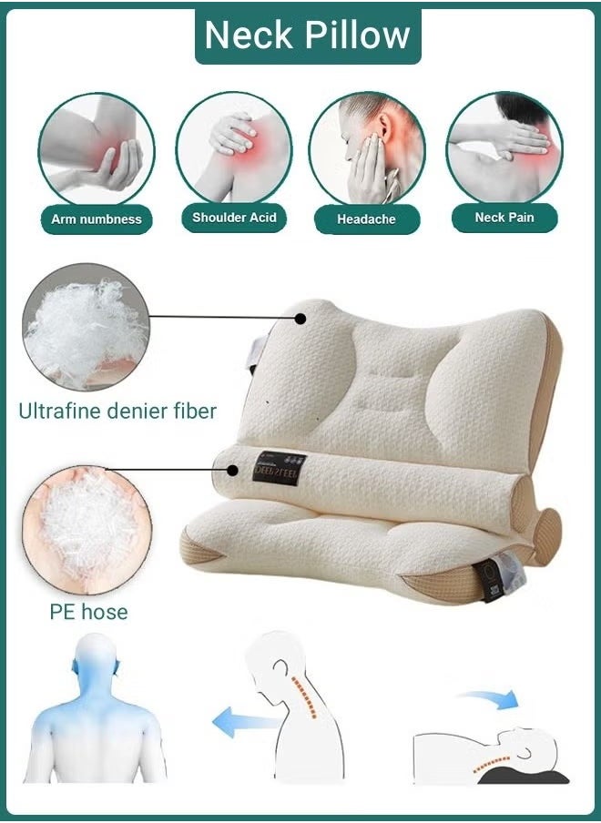 Sleep Enhancing Cervical Support Comfort Pillow Cervical Support Comfortable Pillow Ergonomic Neck Support Pillow Adjustable Orthopedic Pillow Filling with PE Hose