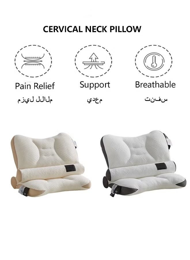 Sleep Enhancing Cervical Support Comfort Pillow Cervical Support Comfortable Pillow Ergonomic Neck Support Pillow Adjustable Orthopedic Pillow Filling with PE Hose
