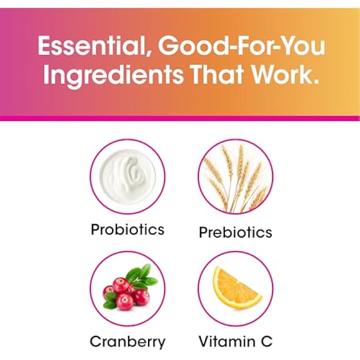 vH Essentials Probiotic Gummies with Prebiotics & Cranberry, Concentrated Extract for Urinary Tract Health, Supports Vaginal Microflora Balance for a Healthy Feminine Tract, 60 Count - Image 3
