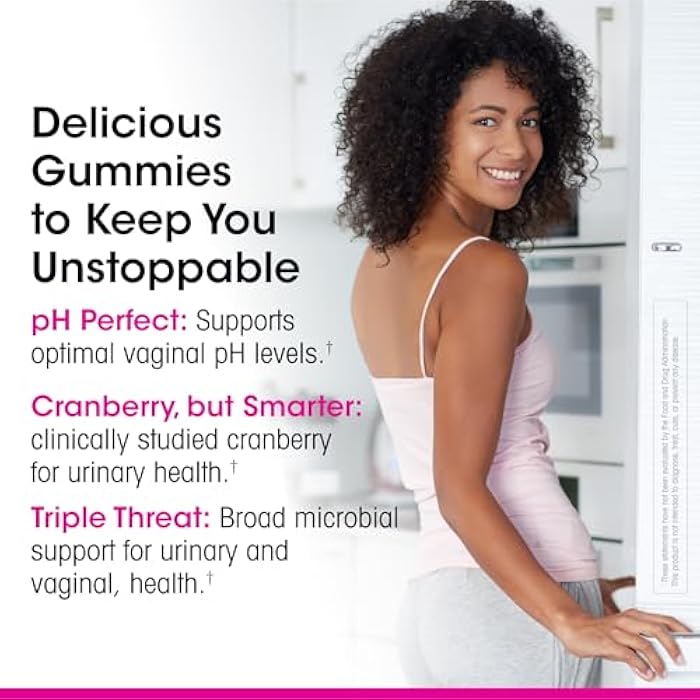 vH Essentials Probiotic Gummies with Prebiotics & Cranberry, Concentrated Extract for Urinary Tract Health, Supports Vaginal Microflora Balance for a Healthy Feminine Tract, 60 Count - Image 2