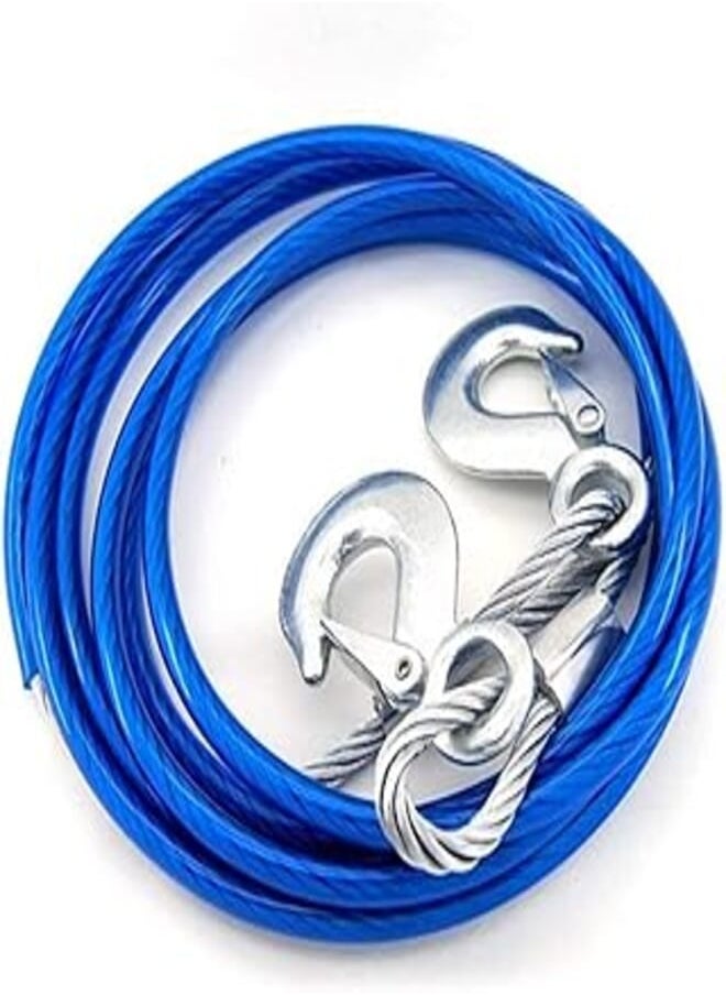 GNEY - GNEY Car Vehicle Boat Steel Wire Tow Rope Emergency Steel Tow Cable Towing Strap Rope Hauling Pulling Line with Hook 7 Ton 12 MM 4 Meter - Image 1