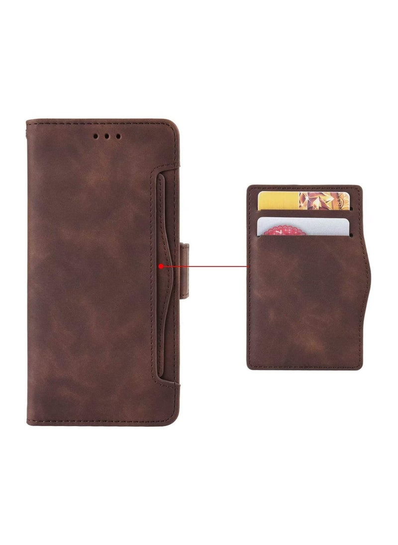 Case for Samsung Galaxy Z Fold 3(2021), Premium PU Leather Flip Case Card Slot Wallet Flip Case (Brown)  - Image 4