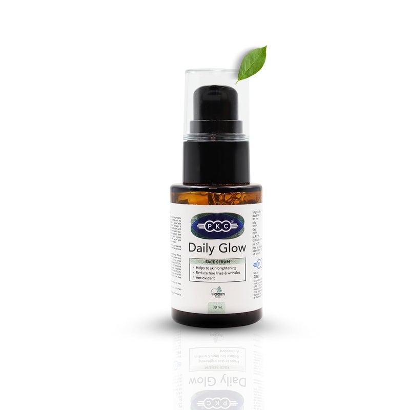 PKC PKC 100 Natural Daily Glow Face Serum 30ml WaterBased Vitamin C Formula Brightens Skin Reduces Wrinkles Fine Lines Dark Spots For All Skin Types  - Image 1