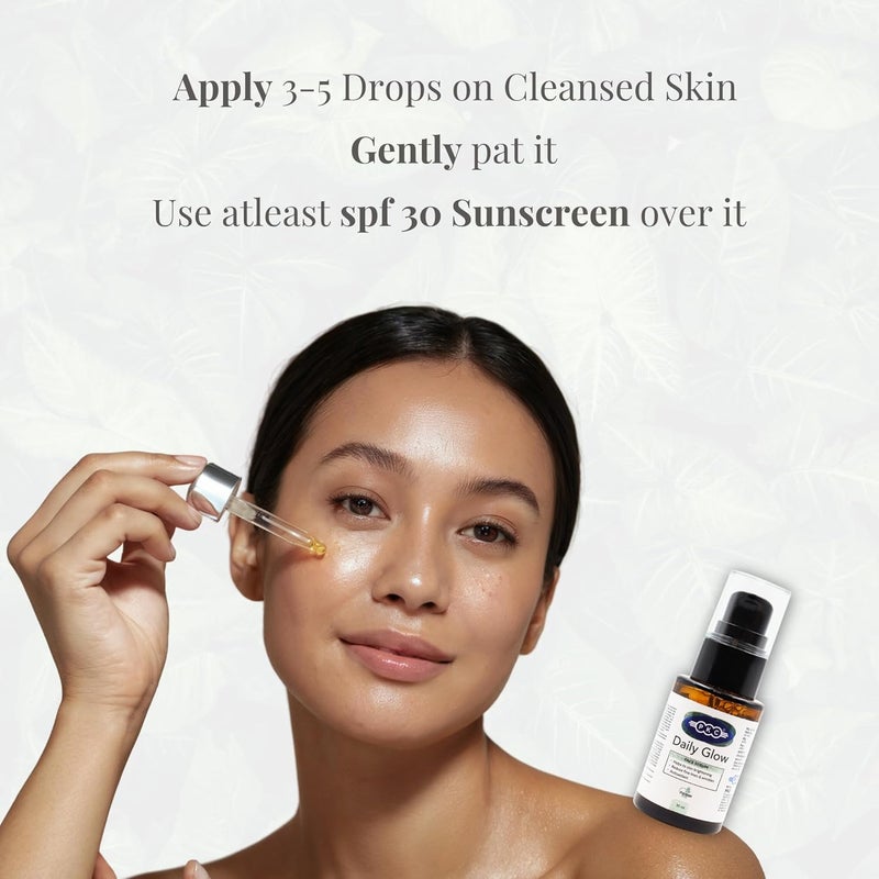PKC PKC 100 Natural Daily Glow Face Serum 30ml WaterBased Vitamin C Formula Brightens Skin Reduces Wrinkles Fine Lines Dark Spots For All Skin Types  - Image 4