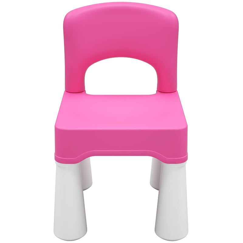 burgkidz Plastic Kids Chair Durable and Lightweight 93 Height Seat Indoor or Outdoor Use for Toddlers Boys Girls Aged 2 Pink