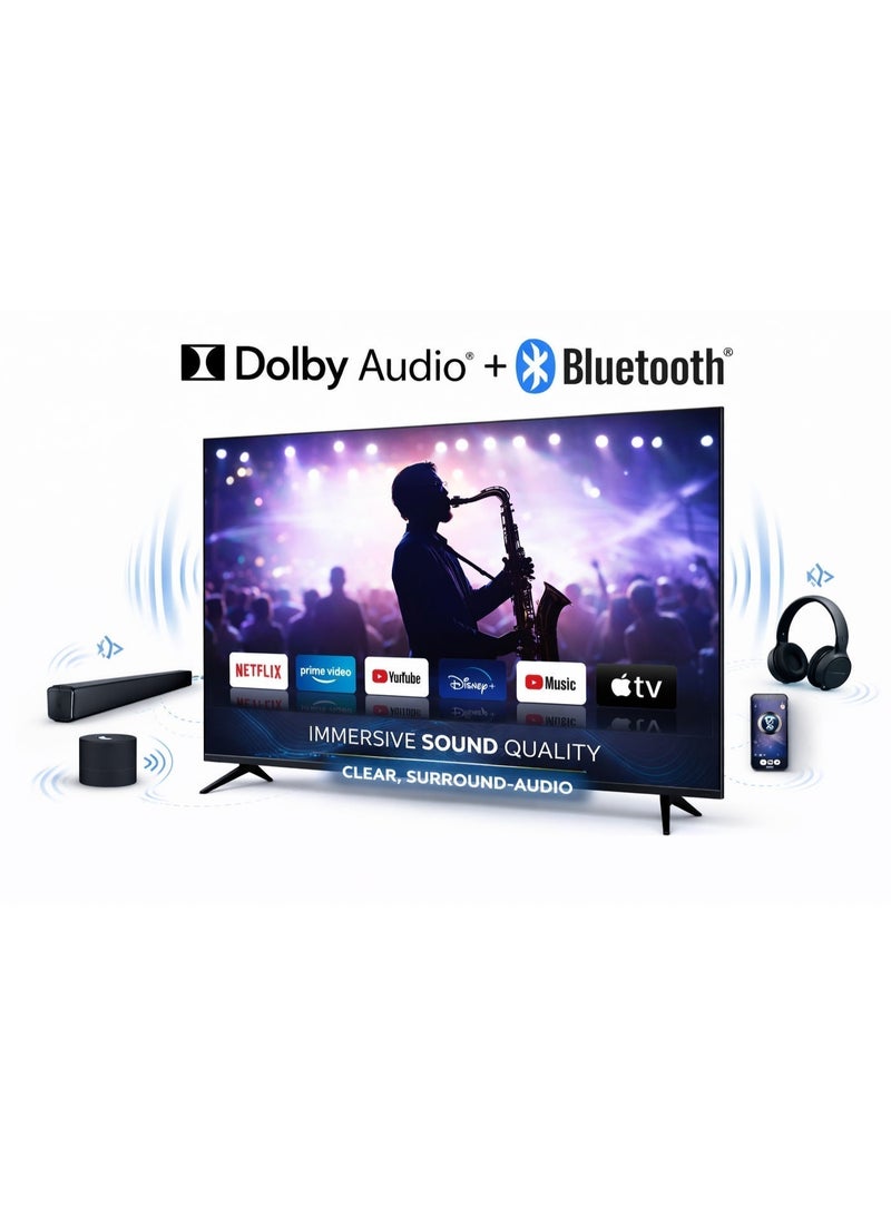 GeneralGold General Gold 85 Inch UHD 4K Smart TV with Google TV, Frameless LED Display, 2GB RAM 64GB Storage, Dolby Audio, Bluetooth, DVB-T2/S2 Receiver, 3 HDMI 2 USB, Voice Control, Netflix YouTube Prime Video - Image 4