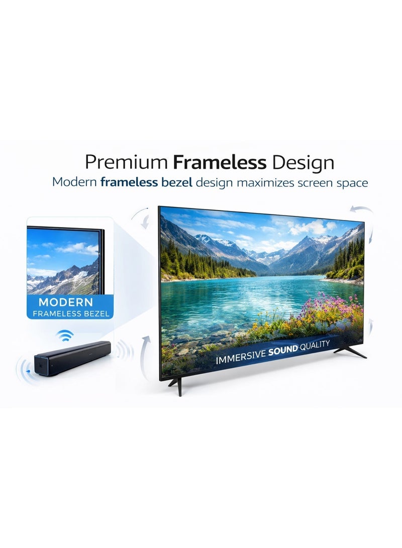 GeneralGold General Gold 85 Inch UHD 4K Smart TV with Google TV, Frameless LED Display, 2GB RAM 64GB Storage, Dolby Audio, Bluetooth, DVB-T2/S2 Receiver, 3 HDMI 2 USB, Voice Control, Netflix YouTube Prime Video - Image 3