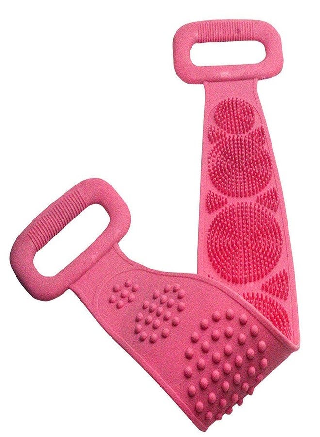 Hotfix Double Side Silicone Body Back Scrubber Belt for Dead Skin Removal Men's & Women's Bath Brush (Multicolor) - Image 4