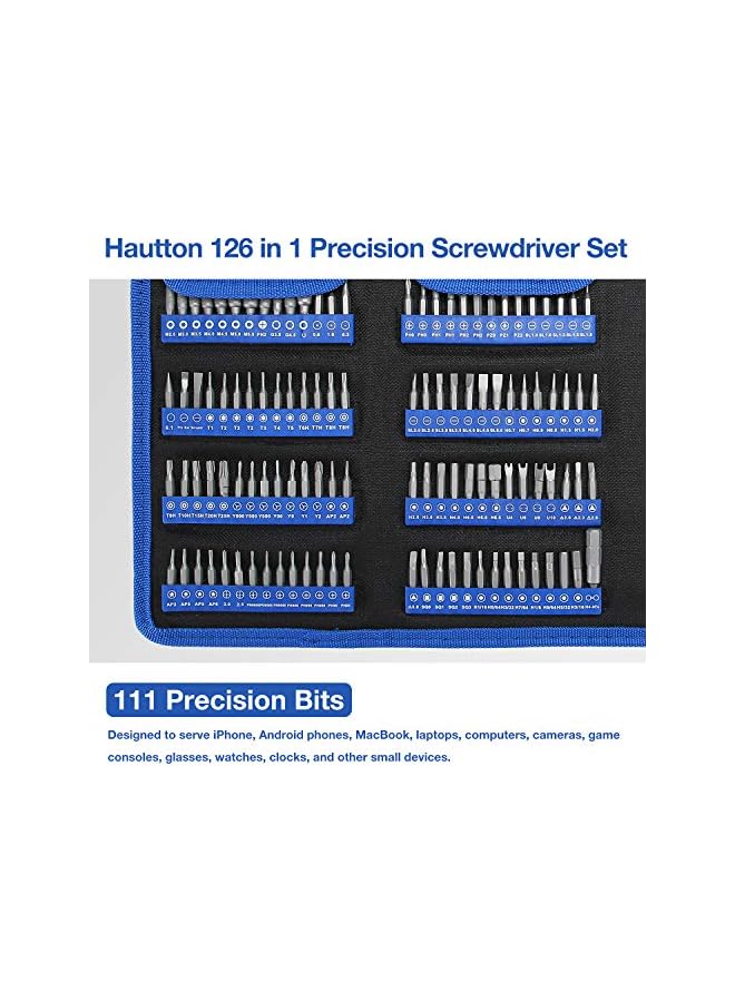 PROMASS promass Precision Screwdriver Set, 126 in 1 Magnetic Screwdriver Kit, Multi-function Professional Repair Tool Kit with Portable Oxford Bag for Phone Laptop PC Watch Electronics and More -Black  - Image 2