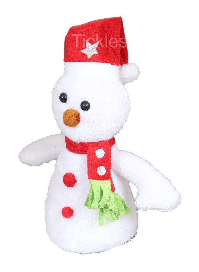 تيكلز لعبة رجل الثلج المحشو الناعم مع قبعة سانتا وكاتم الصوت من Tickles Christmas لغرفة الأطفال (اللون: أبيض الحجم: 25 سم) - Image 3