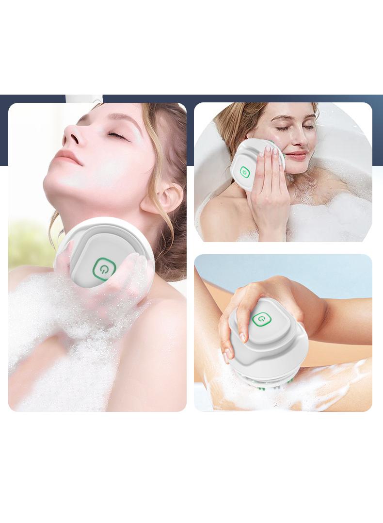 general Electric Body Brush with Six Brush Heads Rechargeable Back Brush Long Handle Exfoliating Spin Scrubber Perfect for Women & Men Wash Deep Cleaning Brush Shower Skin Massager（Pink） - Image 5