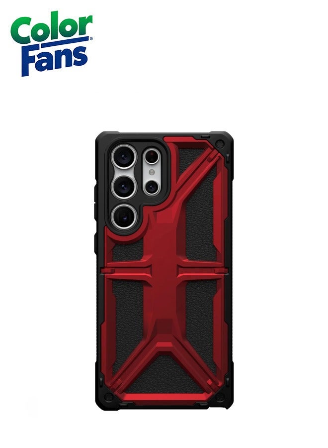 كولور فانس غطاء حماية Monarch Premium Rugged Heavy Duty مقاوم للصدمات والصدمات لهاتف Samsung Galaxy S23 Ultra - أحمر قرمزي - Image 3
