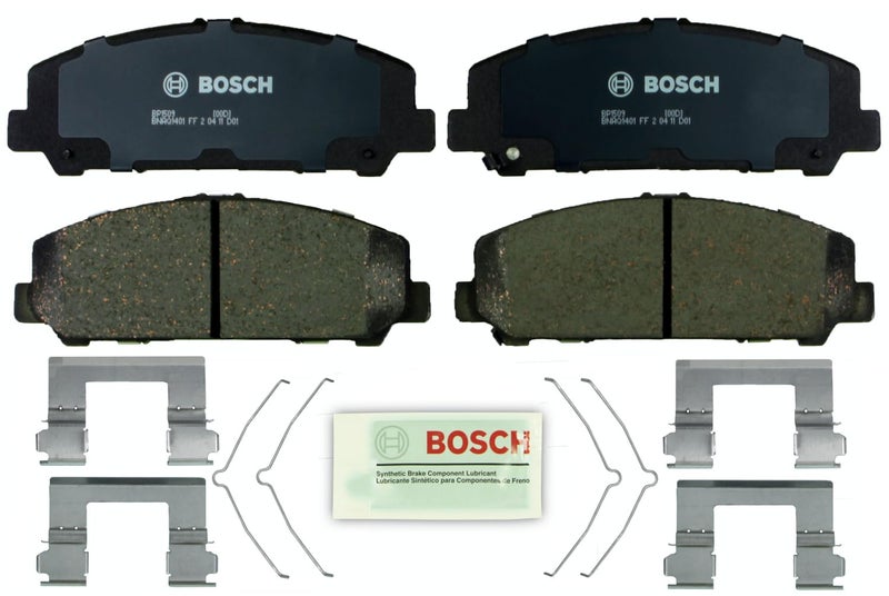 BOSCH مجموعة وسادات الفرامل القرصية العضوية الهادئة من بوش BP1509 - متوافقة مع بعض سيارات إنفينيتي QX56، QX80؛ نيسان أرمادا، تيتان؛ الأمامية - Image 3