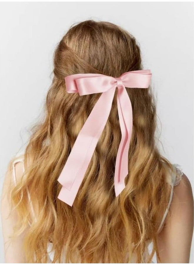 Shidara 3 PCS PREMIUM Hair Bows for Women Hair Soft Satin for Hair Double Layers Clips Pink Ribbon Coquette Hair Bows (Pink, White, Black) - Image 2