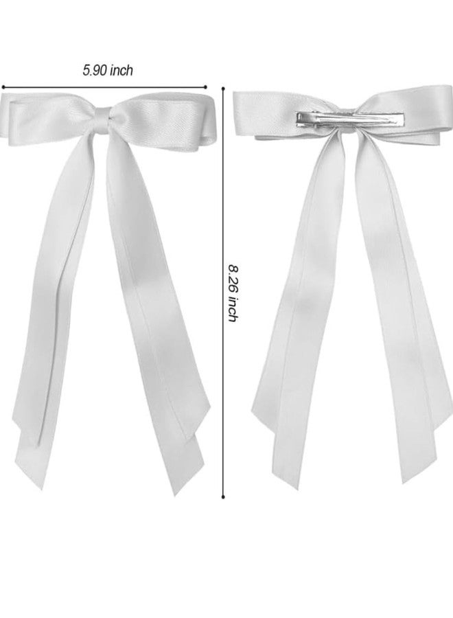 Shidara 3 PCS PREMIUM Hair Bows for Women Hair Soft Satin for Hair Double Layers Clips Pink Ribbon Coquette Hair Bows (Pink, White, Black) - Image 5