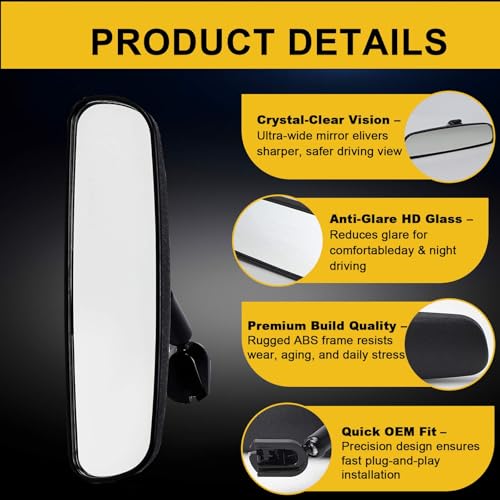 LLYZFED B37F-69-220C Interior Rear View Windshield Mirror Fit for Mazda 2 3 5 CX-7 CX-9 MX-5 Miata RX-8 2007-2015, Replace# B37F-69-220 B37F-69-220A B37F-69-220B - Image 4