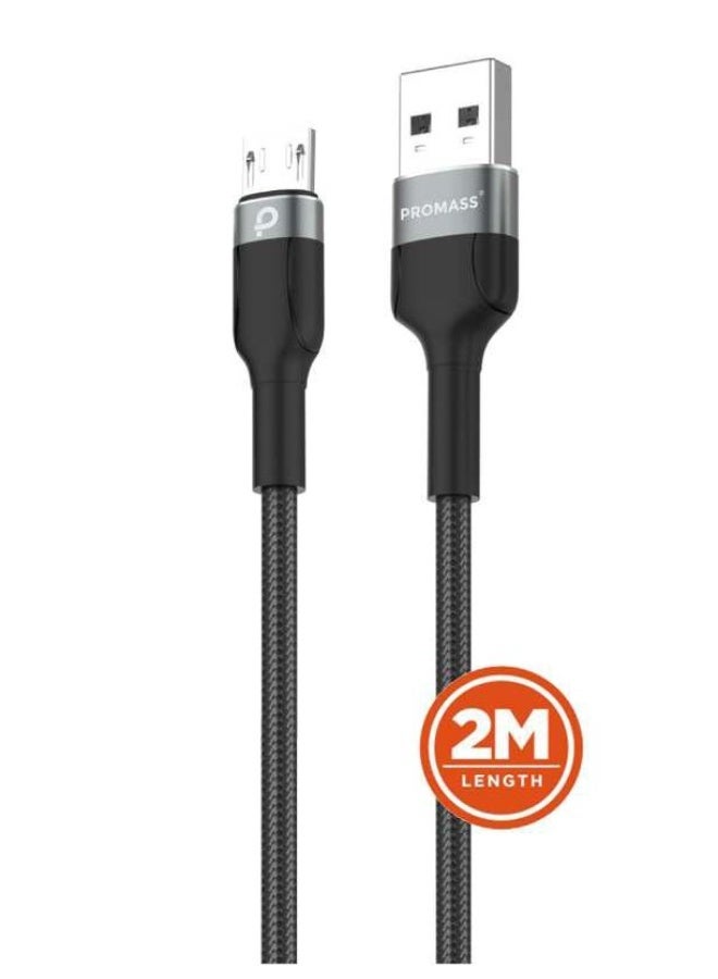 بروماس كيبل شاحن USB A الى مايكرو أصلي و بجودة عالية 2 متر, متوافق مع اجهزة الاندرويد و ايضاً يدعم شحن يد سوني 4 - Image 5