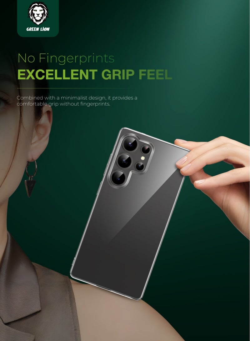 GREEN LION Galaxy S25 Ultra Case Delgado PC Cover /Anti-Yellowing/ Comfortable Grip /Ultra Slim/ Drop Protection / Raised Camera Guard /Ultra-Lightweight Back Cover - Clear - Image 5