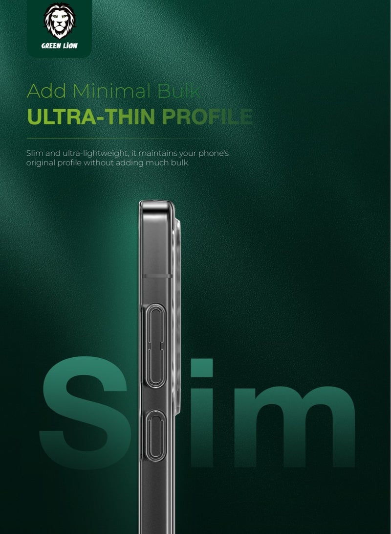 GREEN LION Galaxy S25 Ultra Case Delgado PC Cover /Anti-Yellowing/ Comfortable Grip /Ultra Slim/ Drop Protection / Raised Camera Guard /Ultra-Lightweight Back Cover - Clear - Image 4