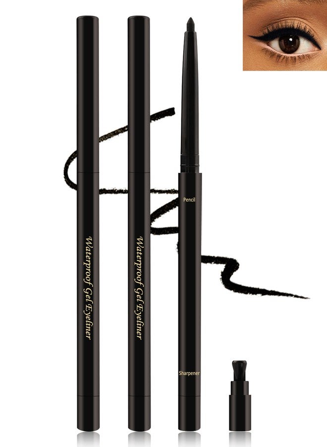 Lestpola Black Gel Eyeliner for Older Women, Waterproof Smudge-Proof Retractable Eyeliner Pencil, Long Lasting 24H, Matte Cream Eyeliner Waterline with Sharpener, Eye Liner for Mature Women Sensitive Eyes-2Pcs - Image 1