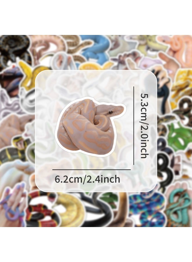Snake Stickers 50pcs Cute Funny Reptile Animal Snake Stickers Pack Reusable Vinyl Waterproof Cartoon Graffiti Water Bottle Stickers for Kids Teens Boys Girls Adults Scrapbook Laptop Journal Decals - Image 3