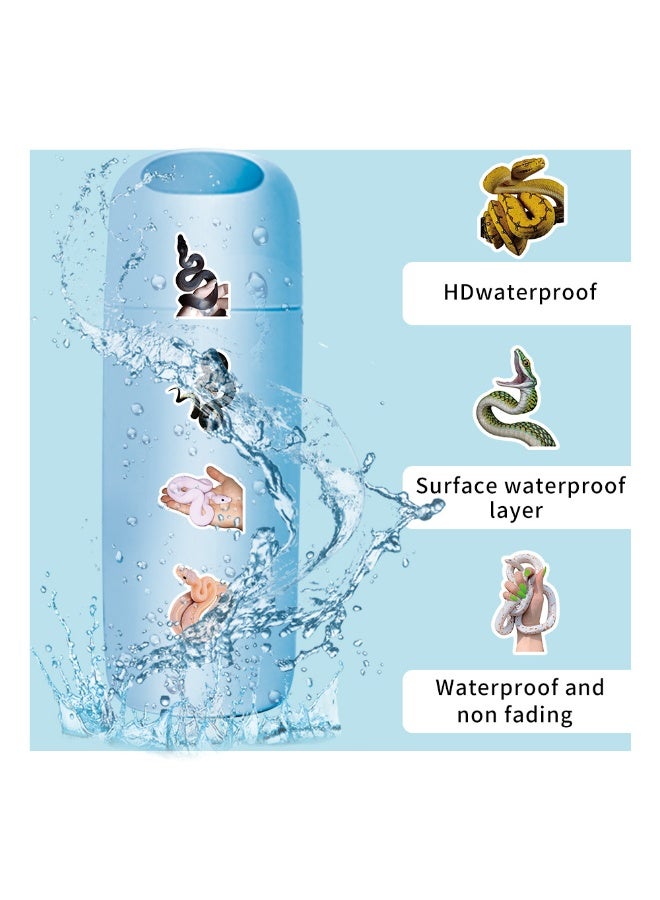 Snake Stickers 50pcs Cute Funny Reptile Animal Snake Stickers Pack Reusable Vinyl Waterproof Cartoon Graffiti Water Bottle Stickers for Kids Teens Boys Girls Adults Scrapbook Laptop Journal Decals - Image 2