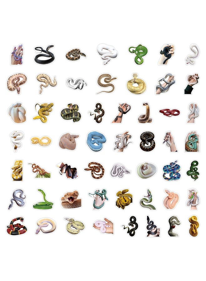 Snake Stickers 50pcs Cute Funny Reptile Animal Snake Stickers Pack Reusable Vinyl Waterproof Cartoon Graffiti Water Bottle Stickers for Kids Teens Boys Girls Adults Scrapbook Laptop Journal Decals - Image 5